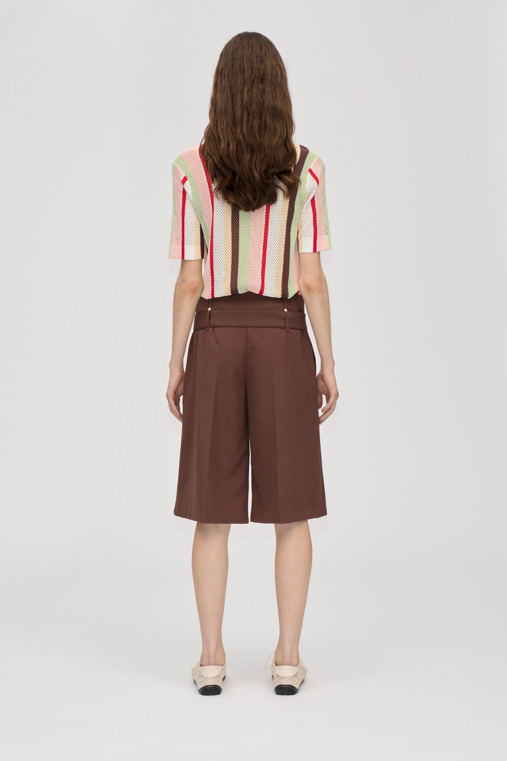 2100 Short Sleeve Crochet polotrøje - Baseball Pinstripes